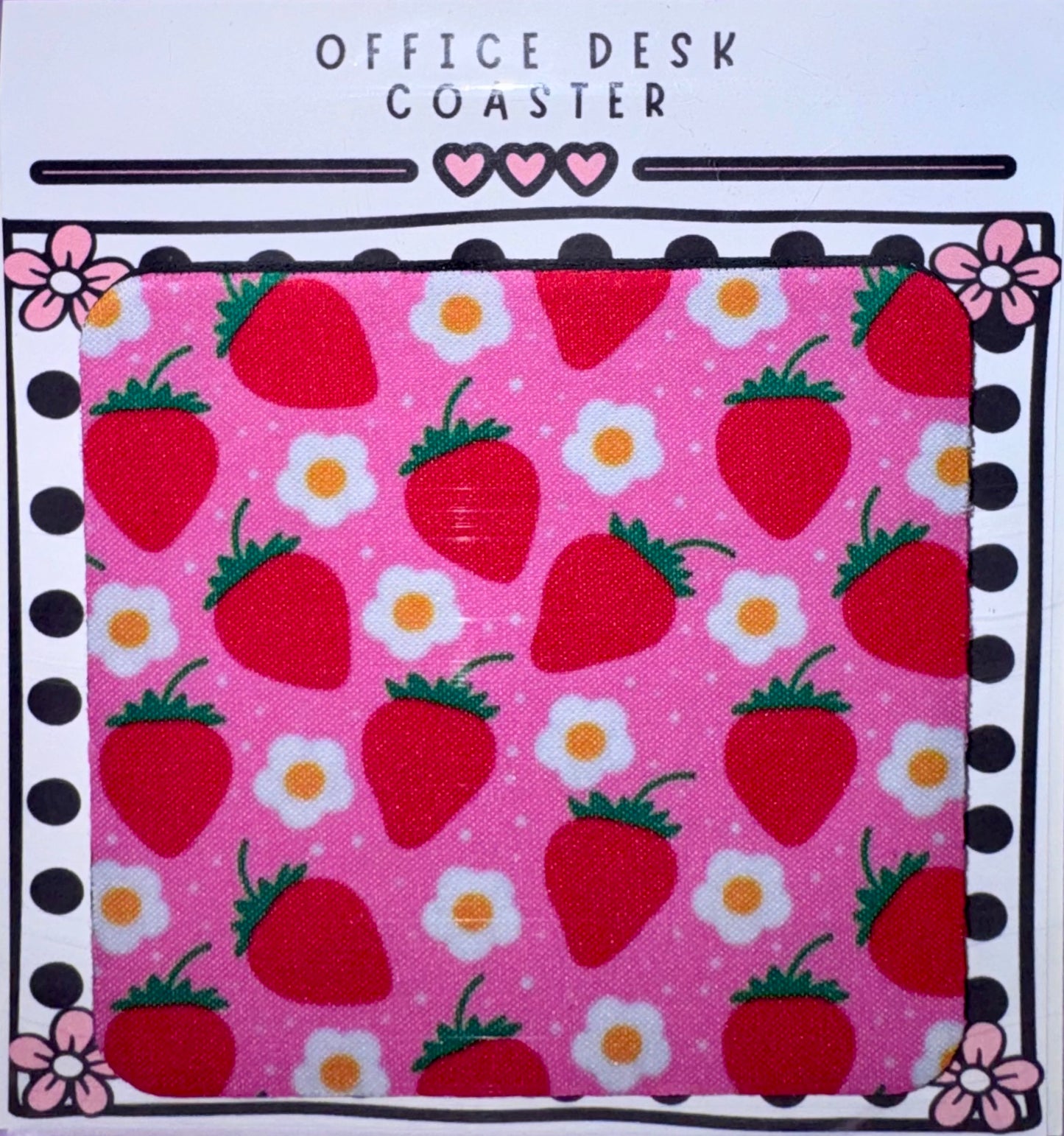 Strawberry Daisy Desk Coaster