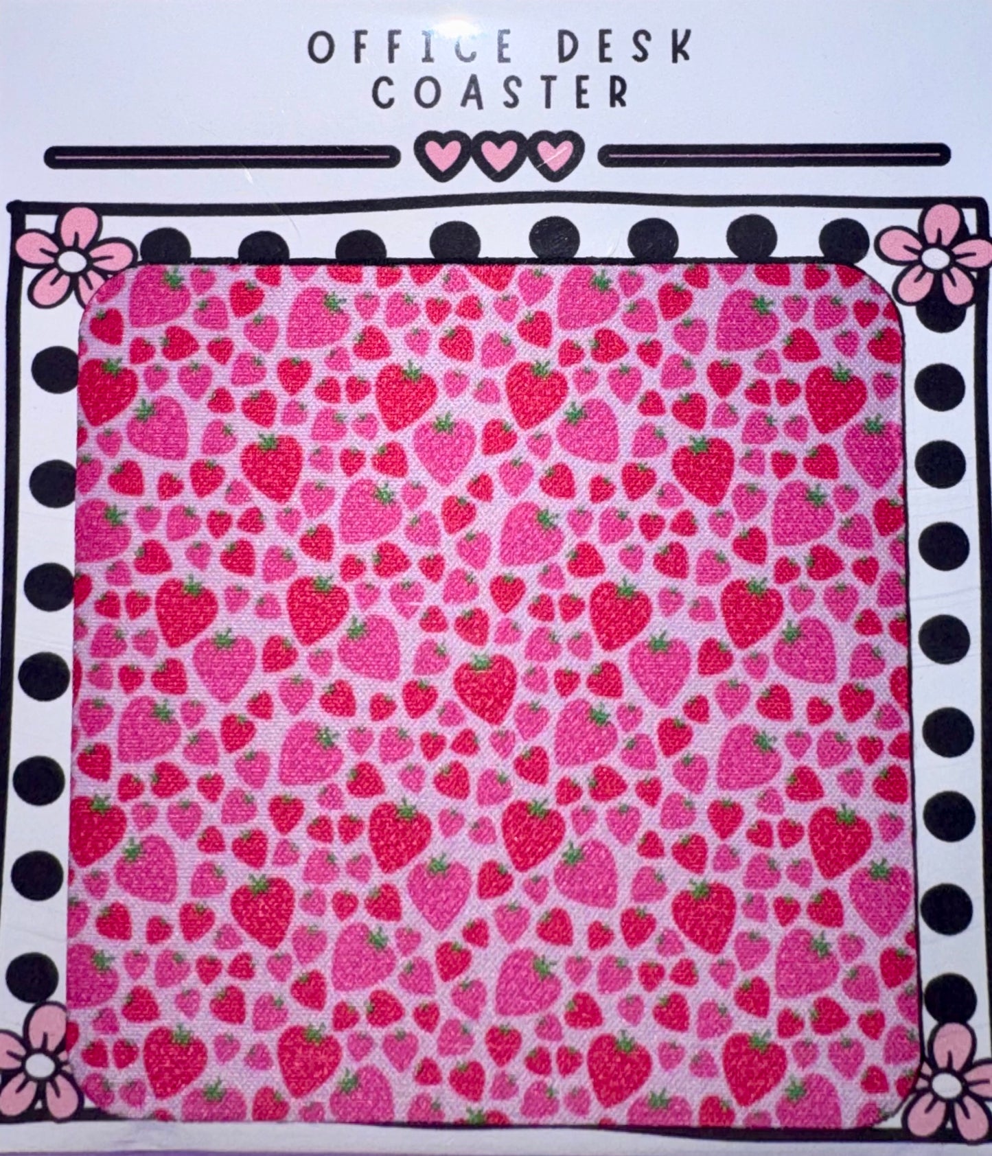 Strawberry Hearts Desk Coaster