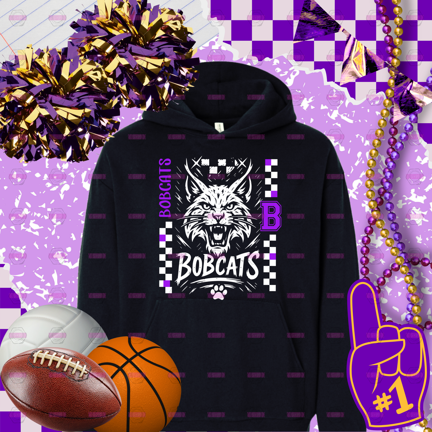 Bobcats Fierce Mascot Spirit Hoodie