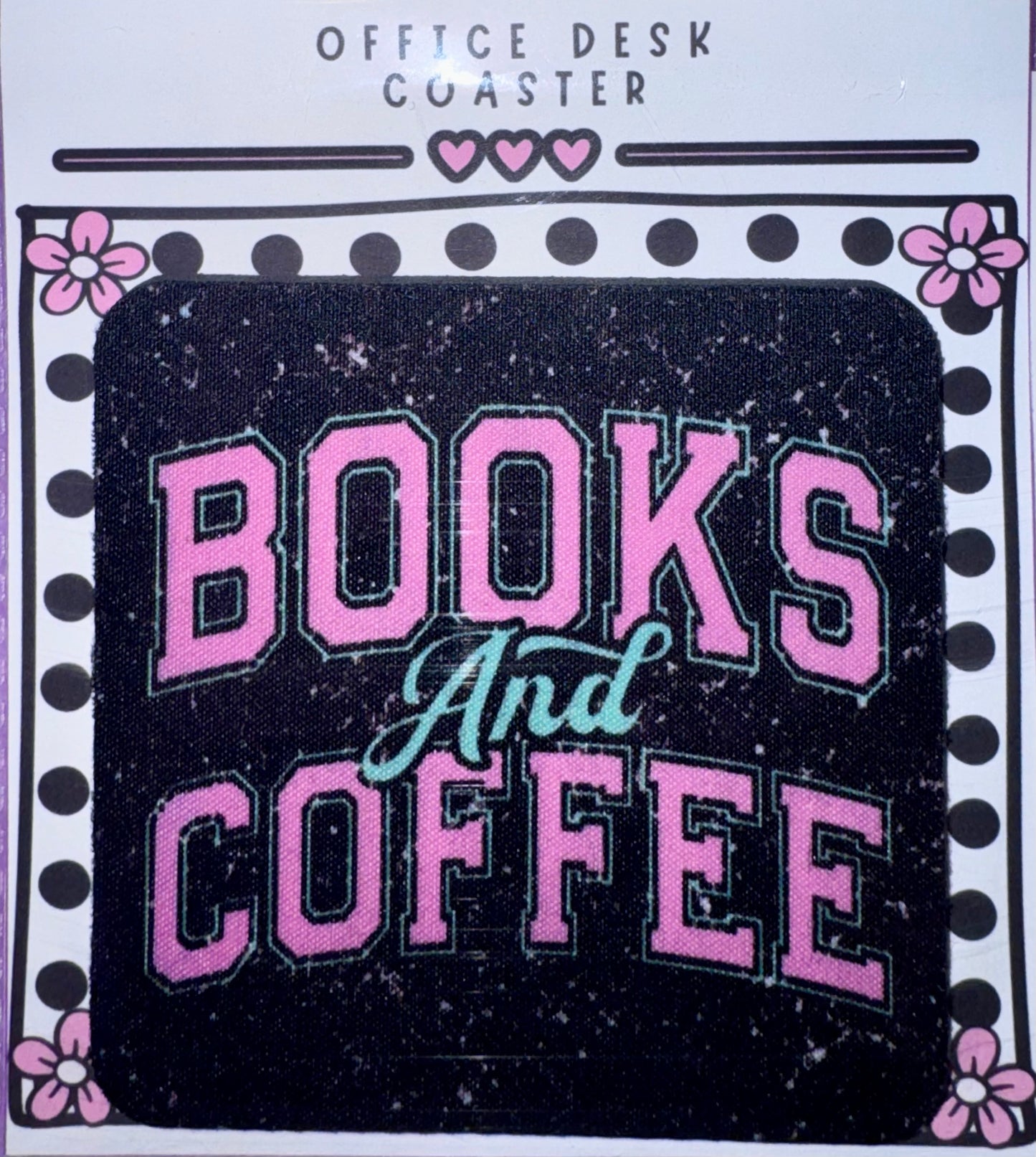 Books & Coffee Distressed Desk Coaster