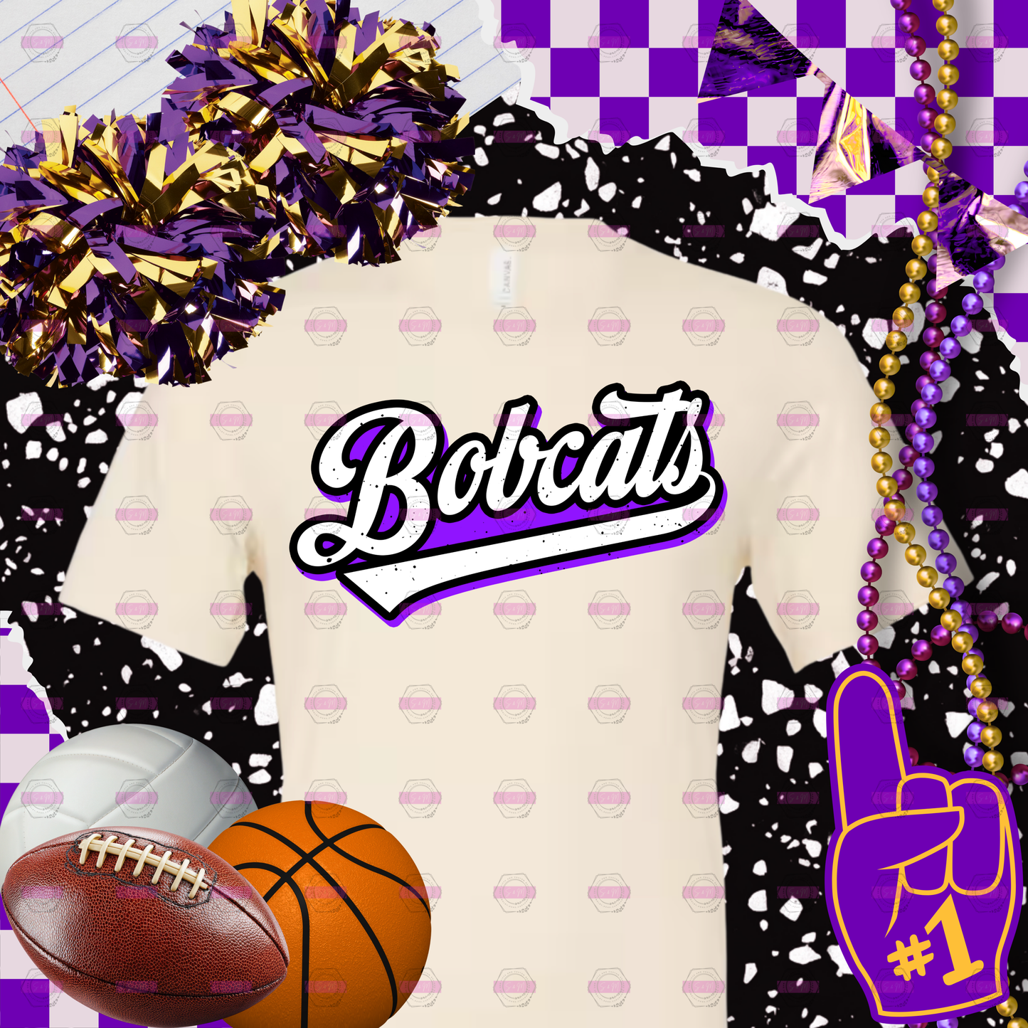 Bobcats Retro Script Game Day T-Shirt