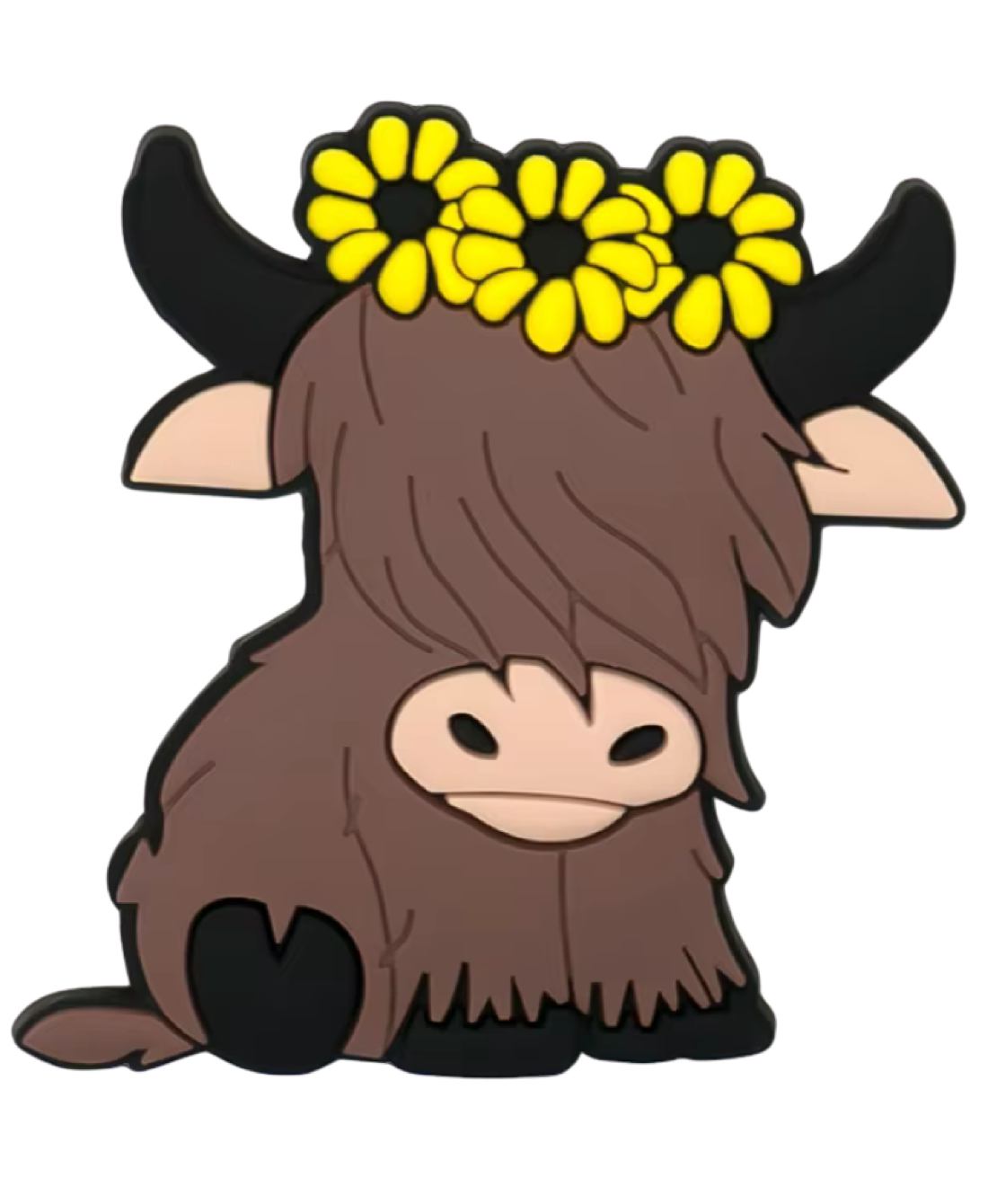 Brown Highland Cow Bogg Bag Charm