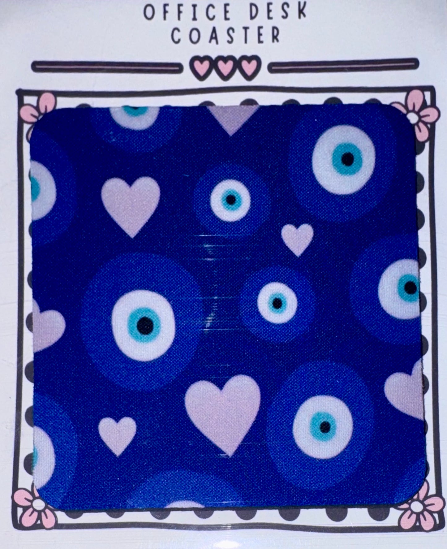 Evil Eye Hearts Desk Coaster