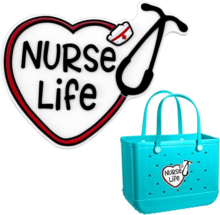 Nurse Life Heart Bogg Bag Charm