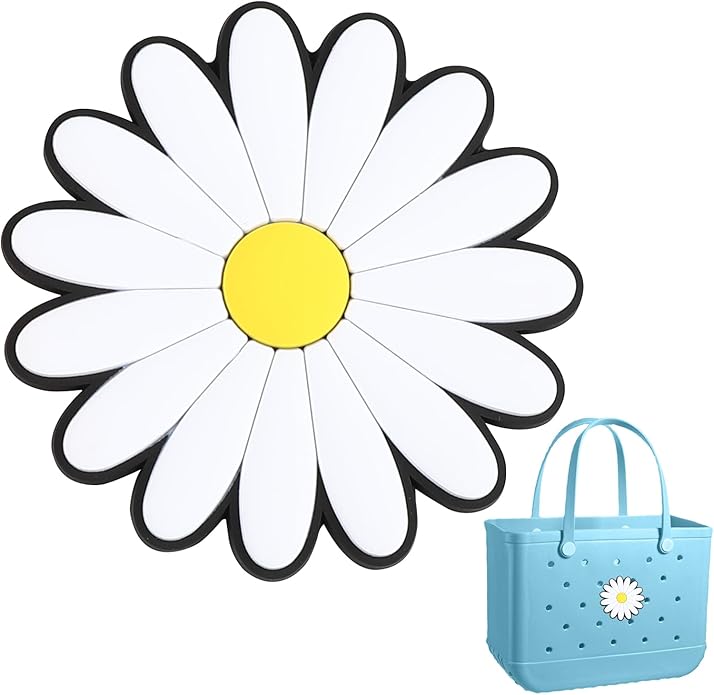 White Daisy Bogg Bag Charm