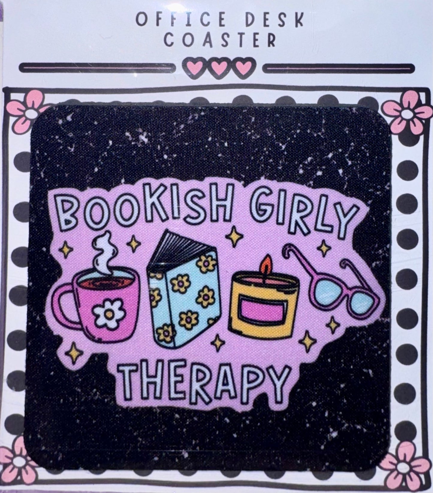 Bookish Girly Therapy Desk Coaster
