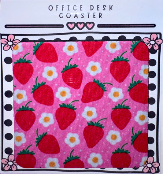 Strawberry Daisy Desk Coaster