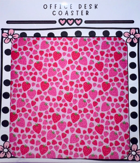 Strawberry Hearts Desk Coaster