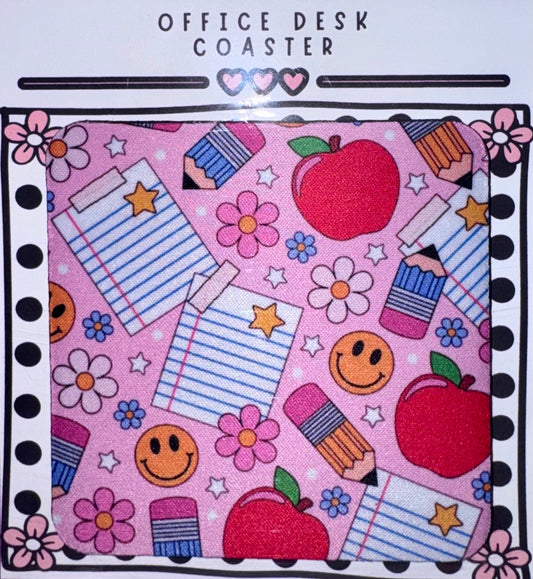Teacher Apple & School Vibes Desk Coaster
