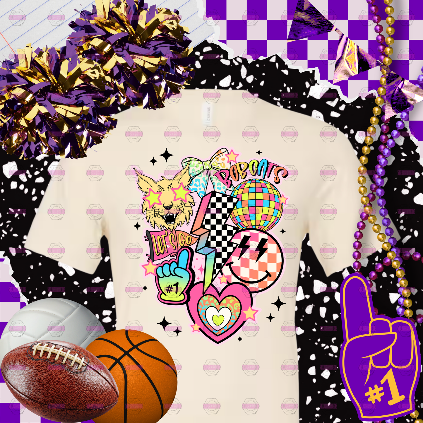 Bobcats Retro Spirit T-Shirt