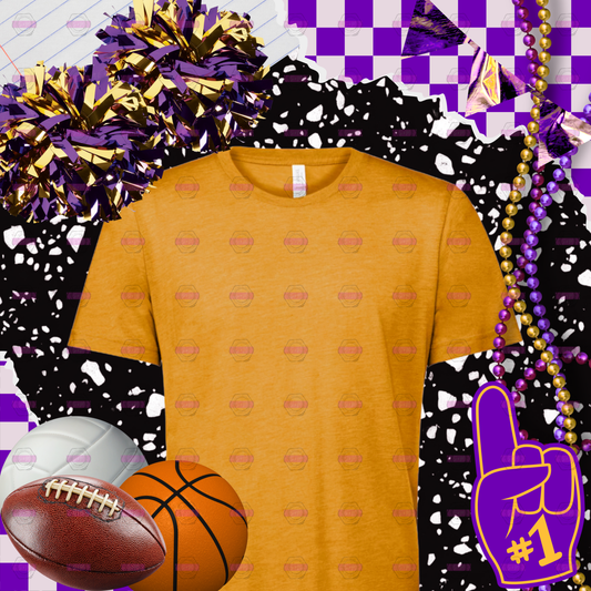 Heather Mustard Bella + Canvas 3001C Unisex Jersey Short Sleeve T-shirt Mockup