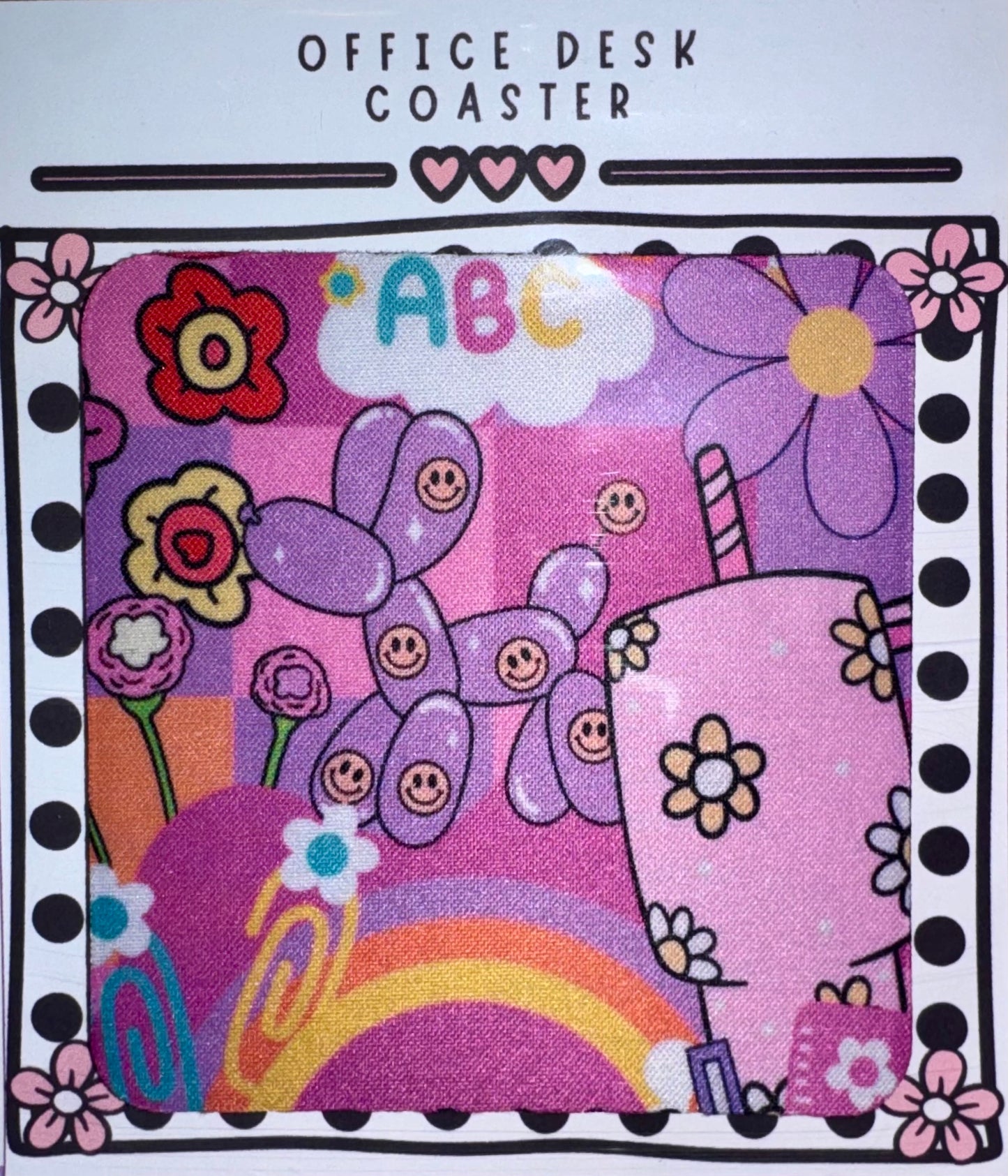 ABC Teacher Vibes Desk Coaster