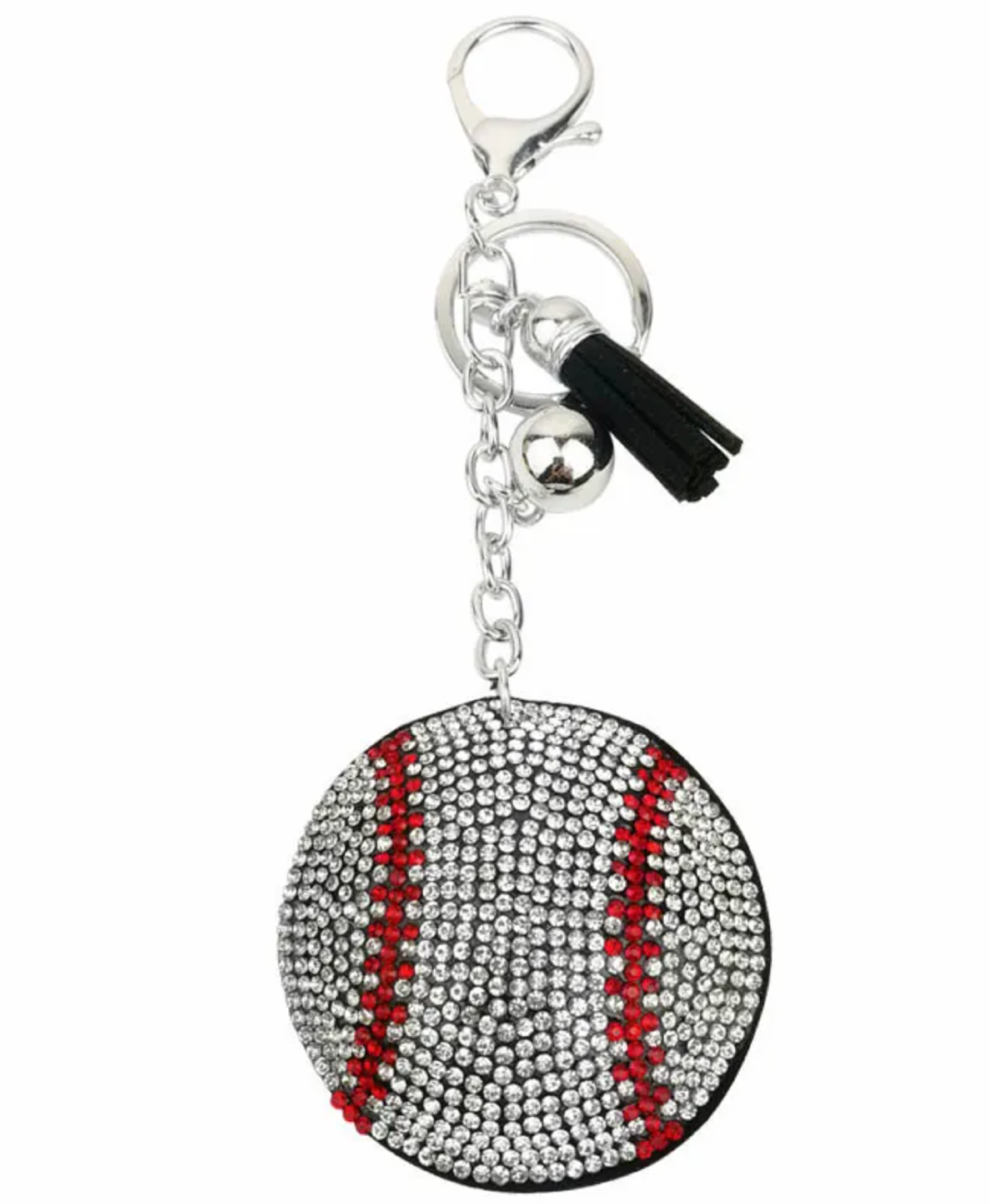 Baseball Rhinestone Bag Charm / Keychain