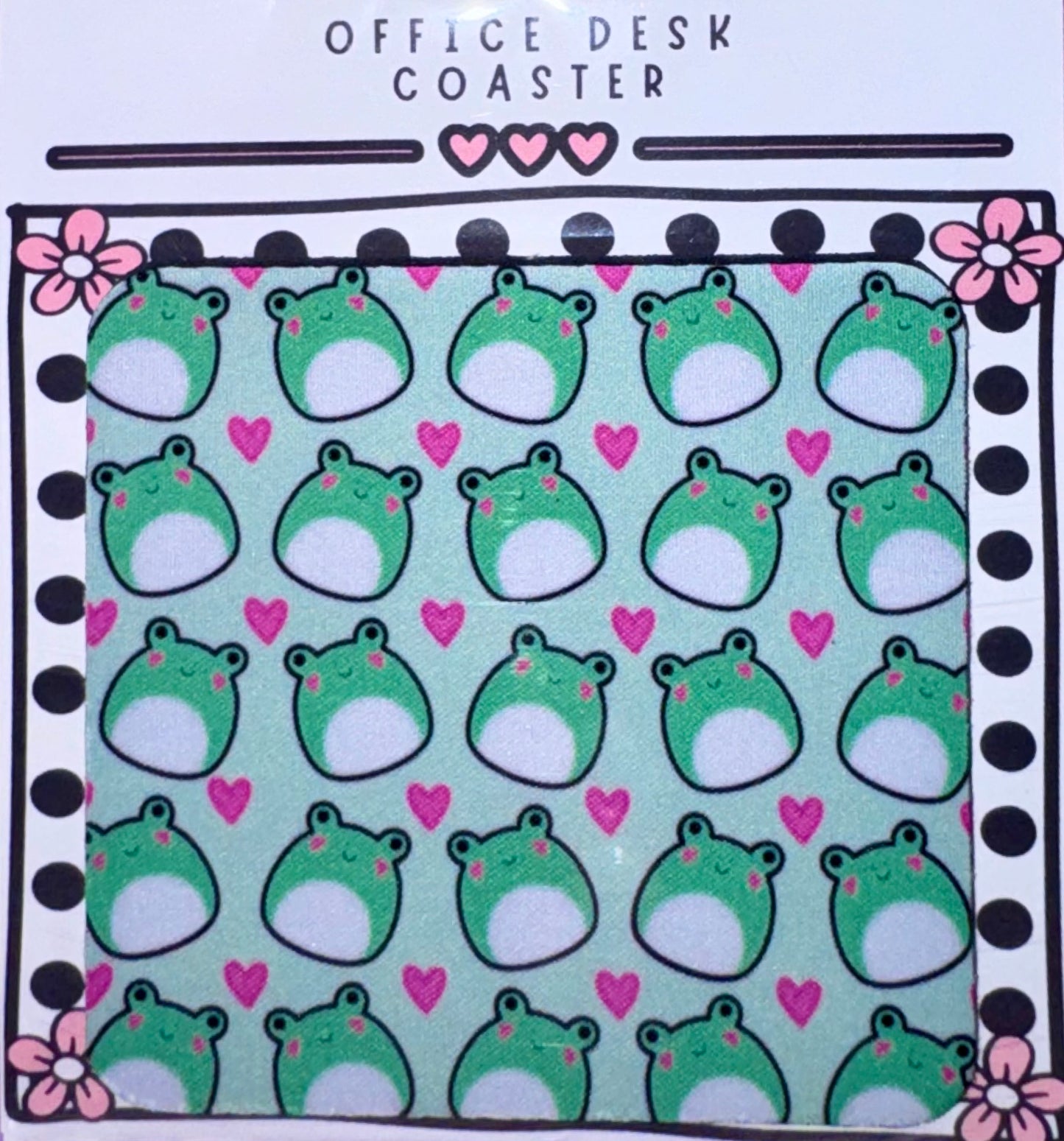 Froggy Hearts Desk Coaster
