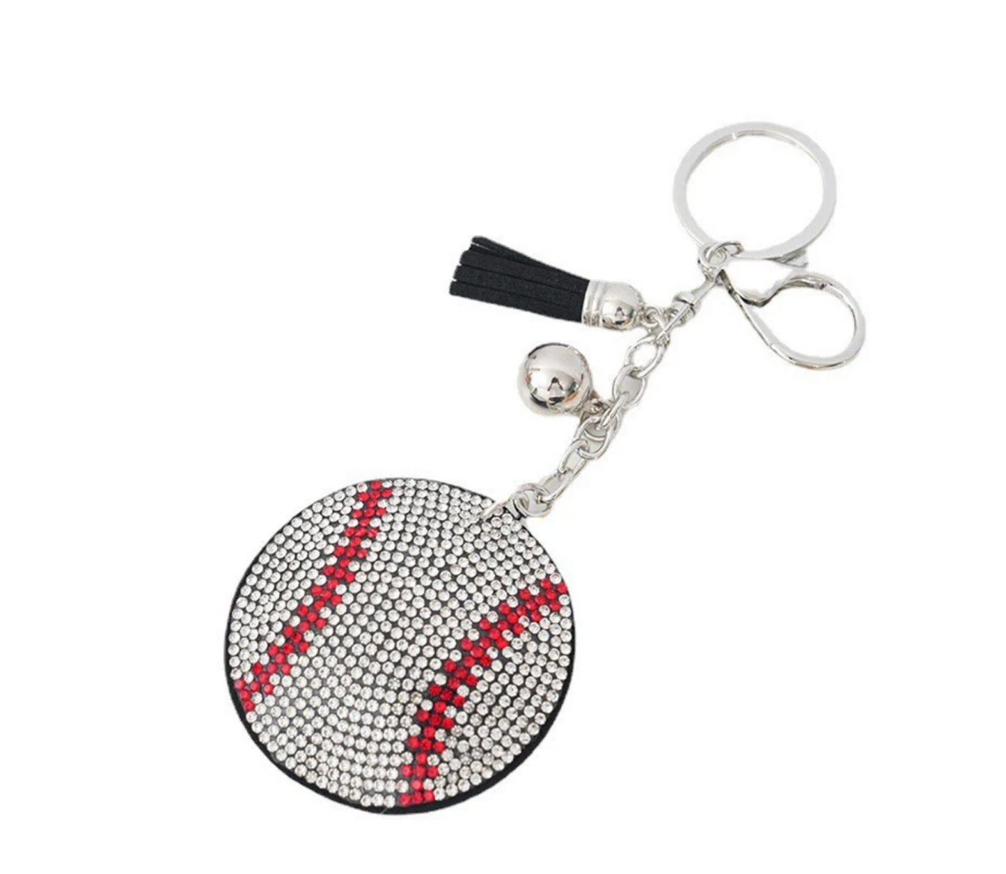 Baseball Rhinestone Bag Charm / Keychain