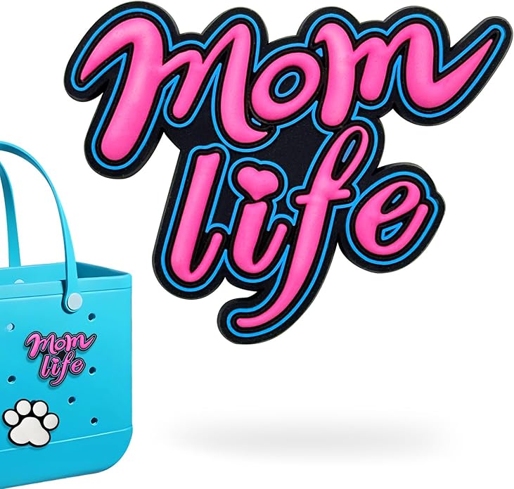 Mom life Script Bogg Bag Charm