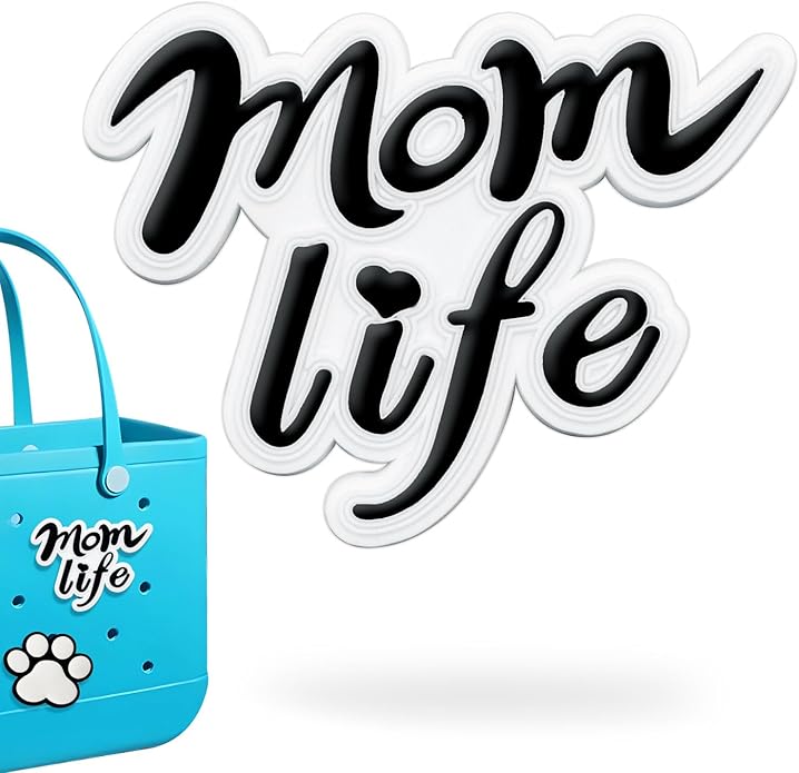 Mom life Script Bogg Bag Charm