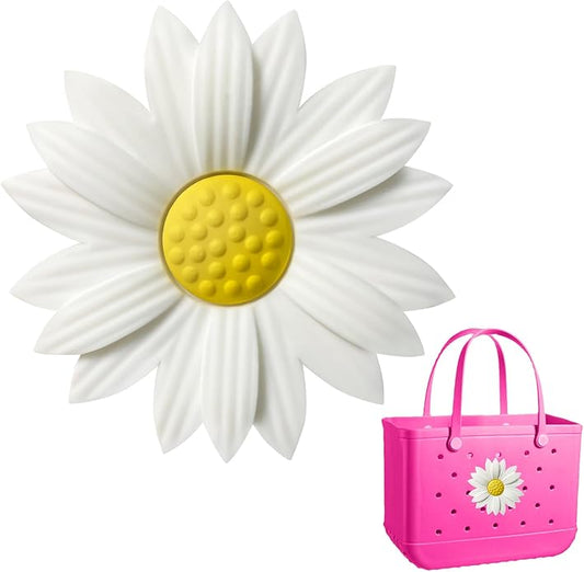 White Sunflower Bogg Bag Charm